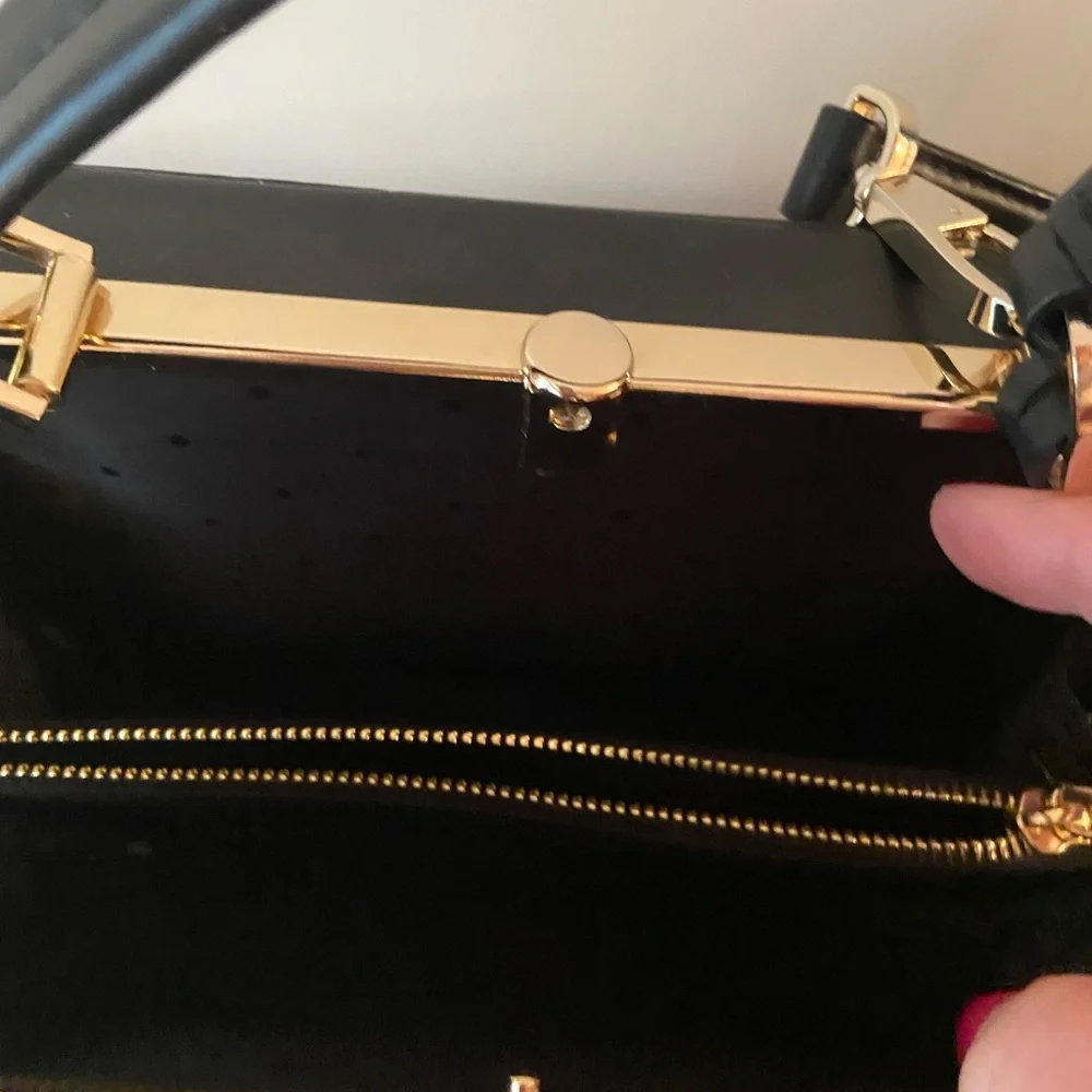 Kate Spade Skyline Way Large Violina Glitter Black Leather PXRU7398